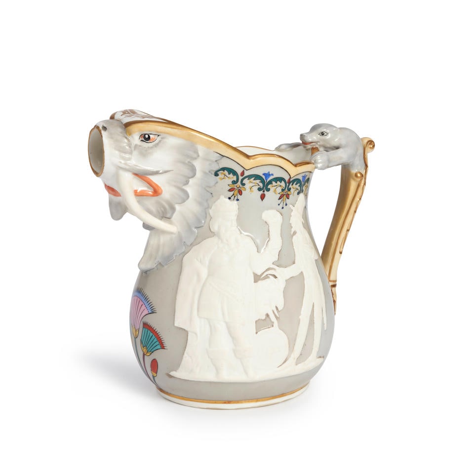 Union Porcelain Works Porcelain 'Heathen Chinee' Jug, Greenpoint, NY, c. 1875, (1 of 1)