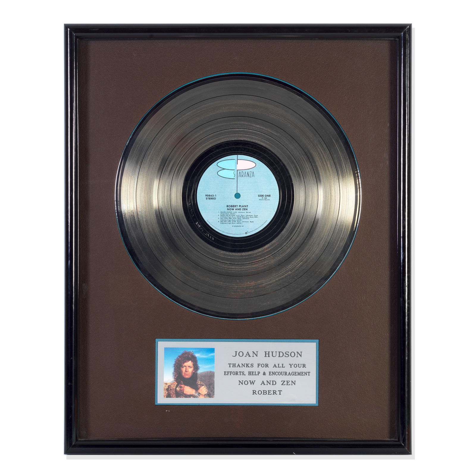 Robert Plant: An In-House Disc Award From Robert Plant For The Album Now And Zen, 1988, (1 of 1)