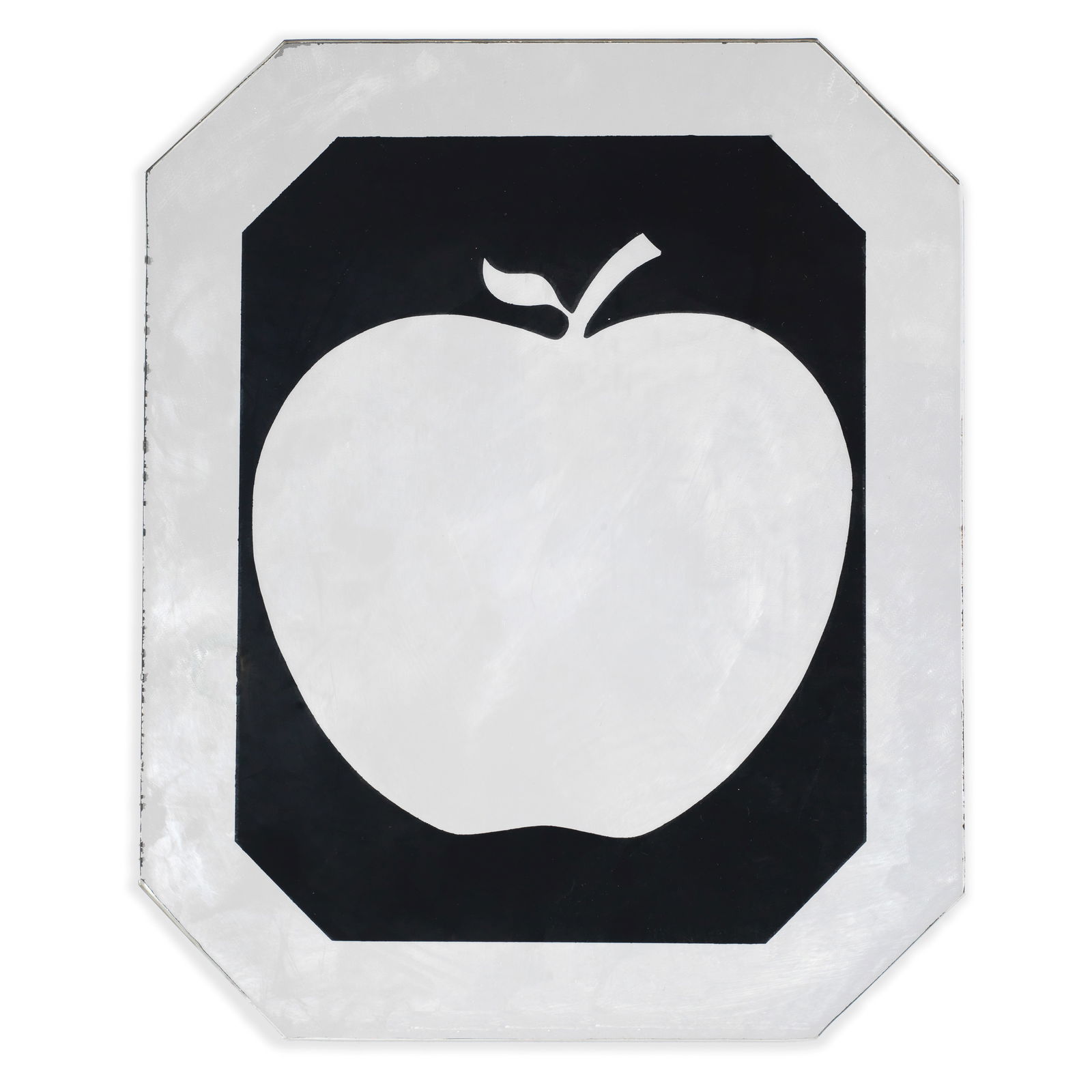 Apple Records: An Original Promotional 'Apple' Mirror by Ringo Starr and Robin Cruickshank, 1970s,: Apple Records: An Original Promotional 'Apple' Mirror by Ringo Starr and Robin Cruickshank,1970s,octagonal-shaped mirror with the Apple Records logo to the centre, produced by ROR (Ringo or Robin) Ltd