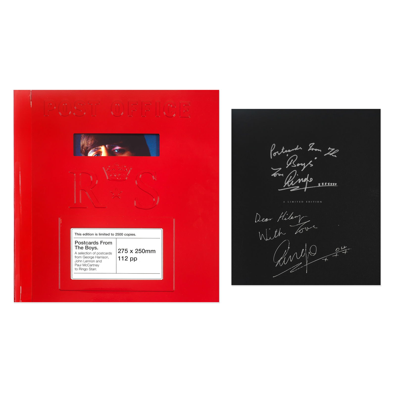 Ringo Starr: A Signed and Inscribed Copy Of The Postcards From The Boys Collector's Edition, Gen...: Ringo Starr: A Signed and Inscribed Copy Of The Postcards From The Boys Collector's Edition,Genesis Publications, 2003,No.1761 of 2500, hardback, 112pp., the presentation page signed in purple ink by