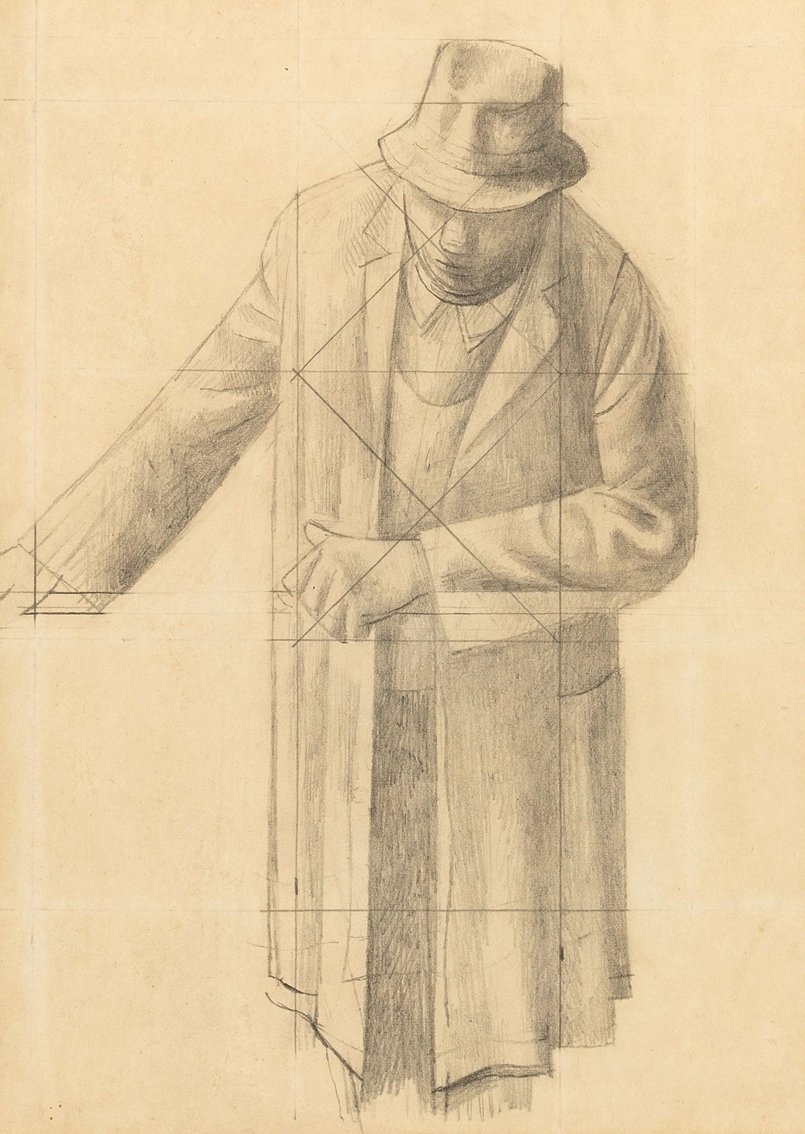 Reginald Brill (British, 1902-1974) The Stockman: Reginald Brill (British, 1902-1974)The Stockman pencil on paper, squared for transfer21.5 x 16cm (8 7/16 x 6 5/16in).Footnotes:ProvenanceWith The Phoenix Gallery, Lavenham, where acquired by the famil
