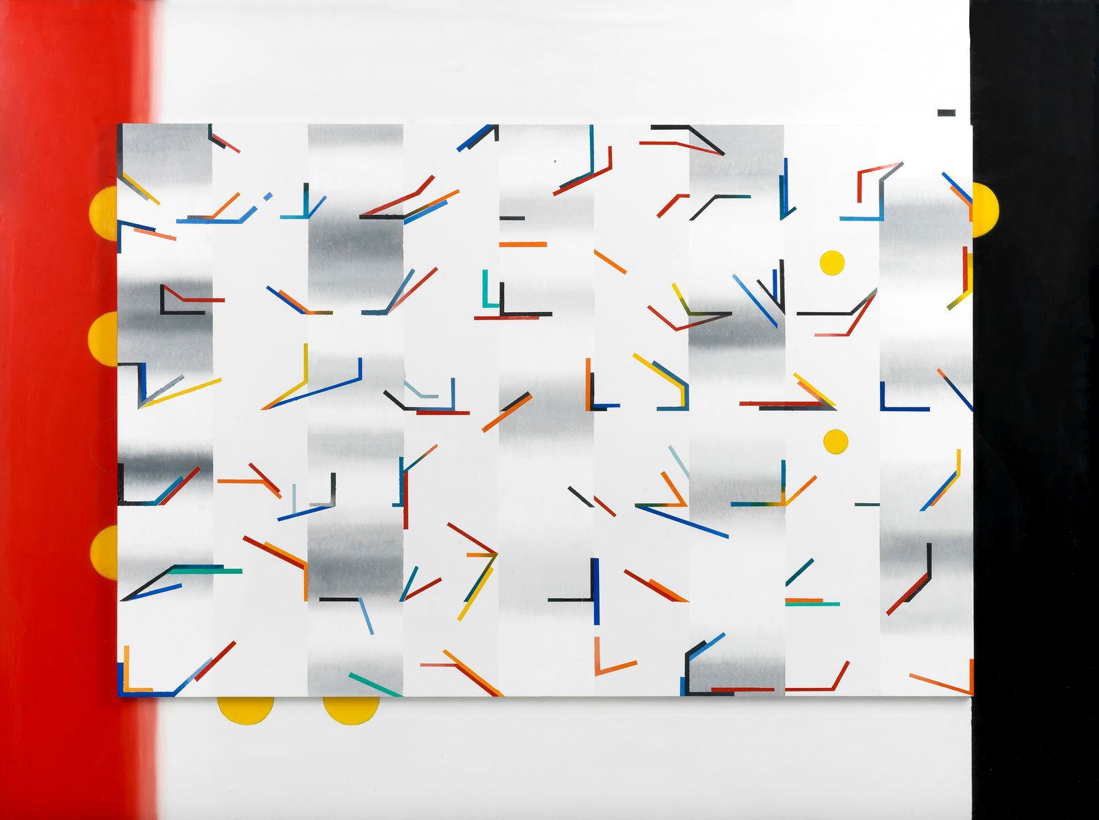 Jack Smith (British, 1928-2011) Bridge Movement No: 1: Jack Smith (British, 1928-2011)Bridge Movement No: 1 signed, dated and titled 'Jack smith/1980/BRIDGE./MOVEMENT NO: 1' (on board verso)oil and pencil on wood relief, on board87.5 x 117cm (34 7/16 x 46