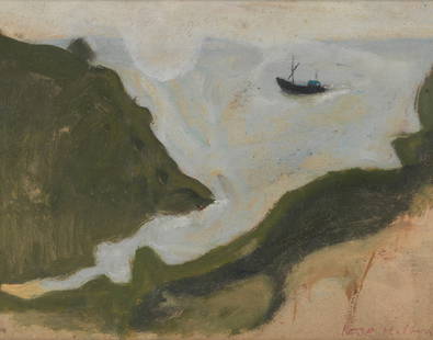 Rose Hilton (British, 1931-2019) The Inlet: Rose Hilton (British, 1931-2019)The Inlet signed 'Rose Hilton' (lower right)oil on thick card22 x 28.5cm (8 11/16 x 11 1/4in).Footnotes:ProvenanceThe Estate of Fred YatesThis lot is subject to the fol