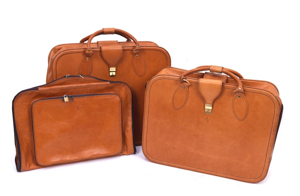 A three-piece set of leather luggage for Ferrari 348 by Schedoni of Italy,   ((6)) (1 of 1)