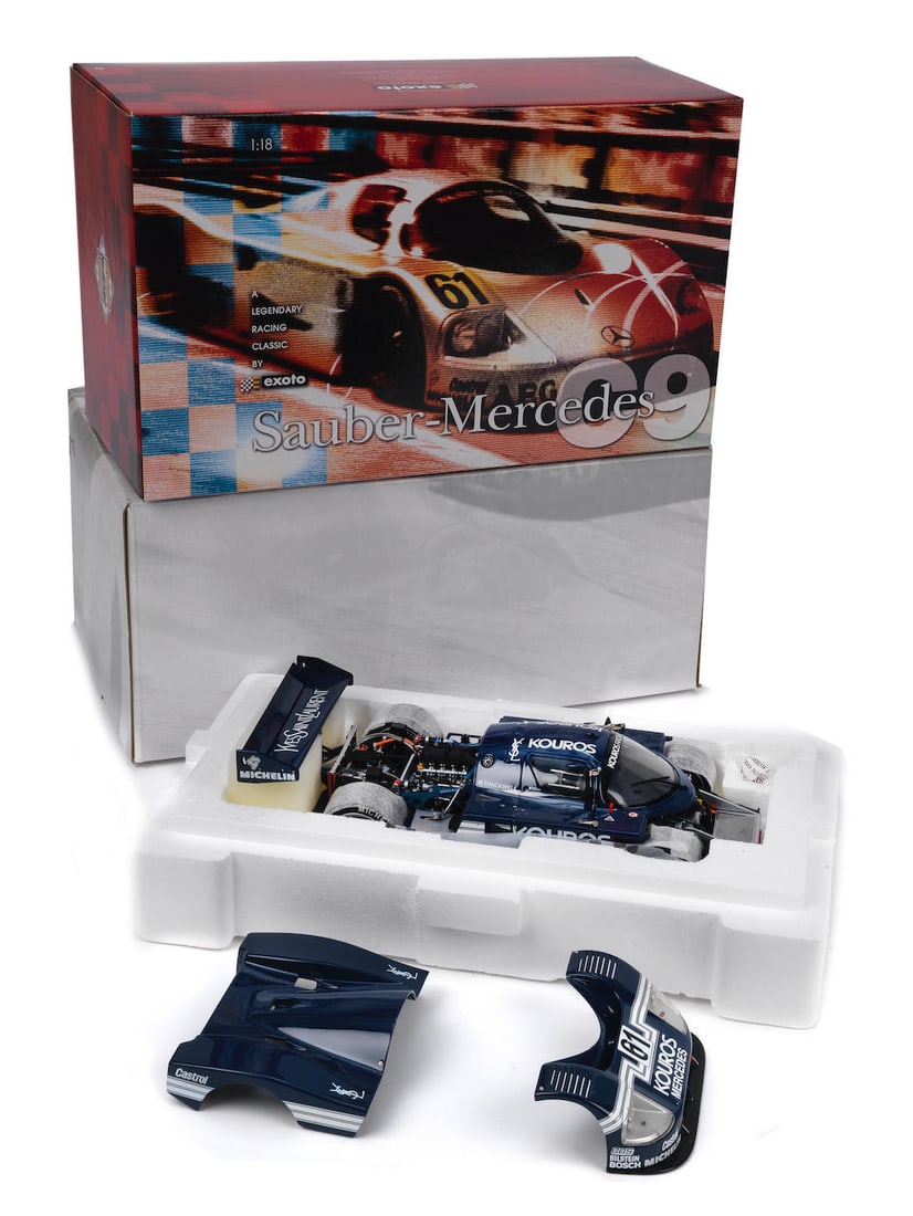 A boxed 1:18 scale die-cast model of the 1987 Spa Francorchamps 1,000Km Sauber-Mercedes C9 by Ex... (1 of 1)