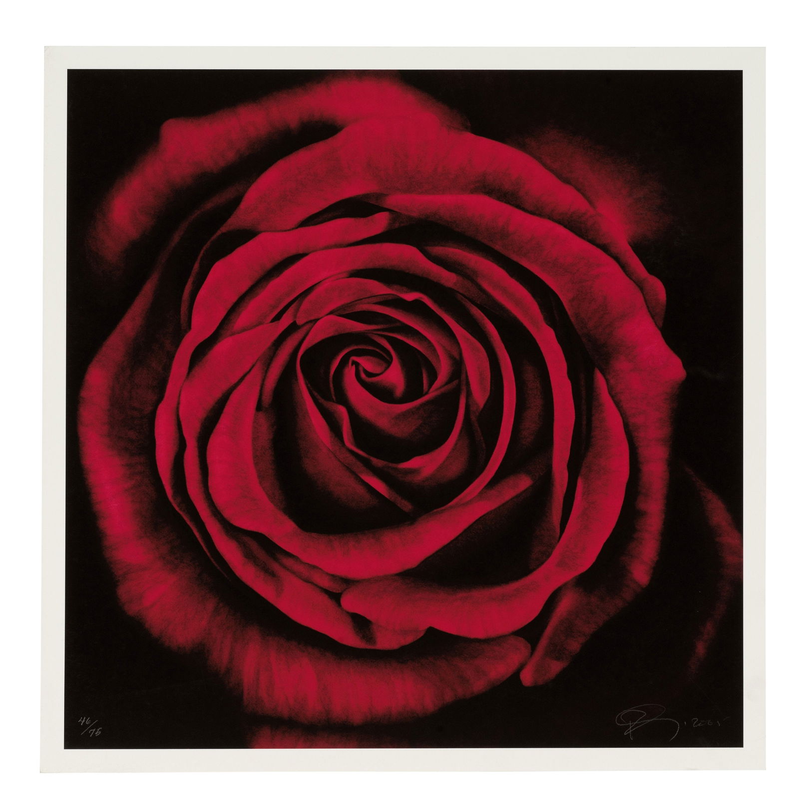 ROBERT LONGO (NE EN 1953) Ophelia, 2005 Impression digitale en couleurs sur vélinSigné...: ROBERT LONGO (NE EN 1953) Ophelia, 2005 Impression digitale en couleurs sur vélin Signée, datée et justifiée 46/75 38 x 38 cm Digital print on vellum, signed, dated and justified 4