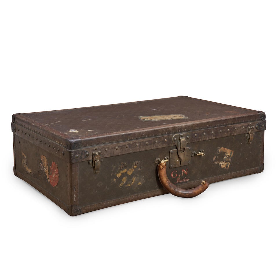 Vintage Louis Vuitton Suitcase, Initialed GN-Boston Paris, early 20th century, (1 of 4)