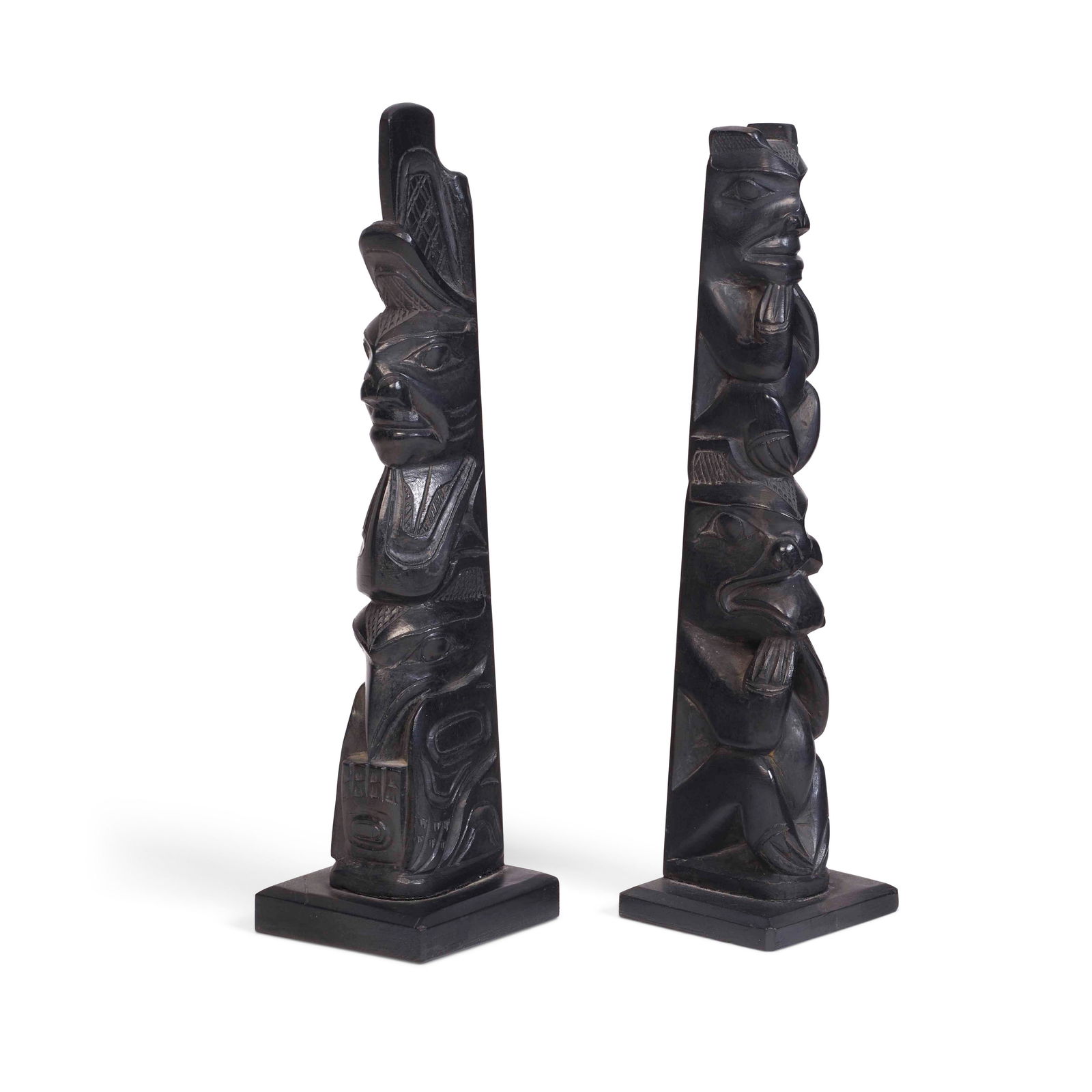 Two Haida argillite totem poles (1 of 2)