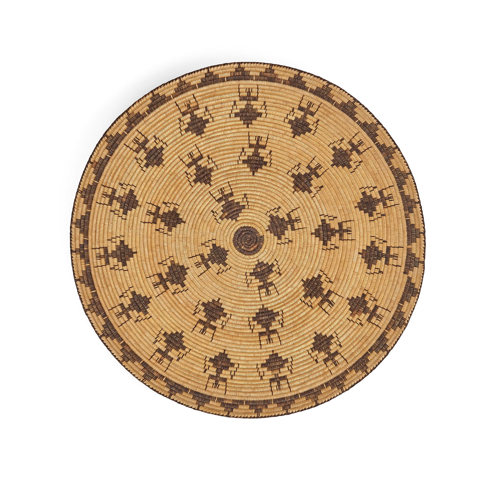 A Contemporary Tohono O'odham (Papago) pictorial basketry tray (1 of 2)