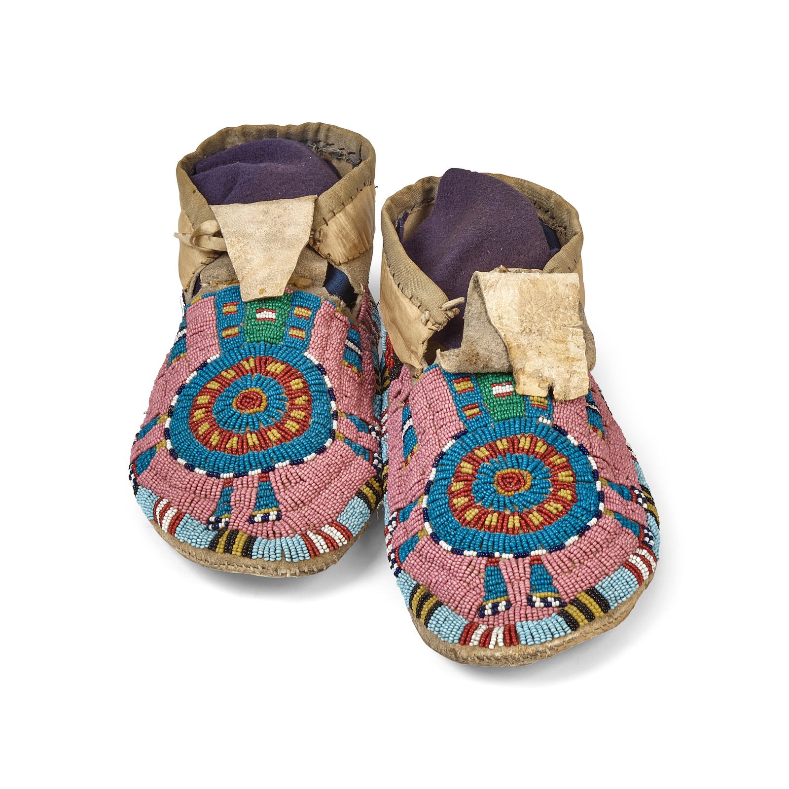 A pair of Plains or Plateau beaded moccasins (1 of 3)