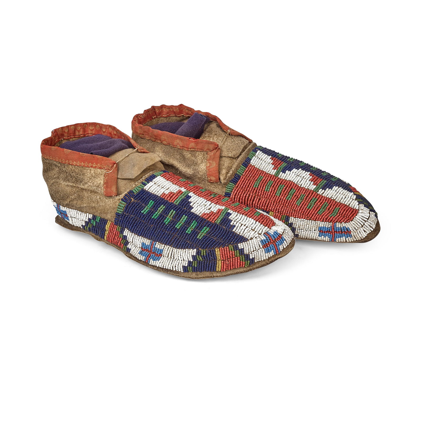 A pair of Plains beaded moccasins (1 of 3)