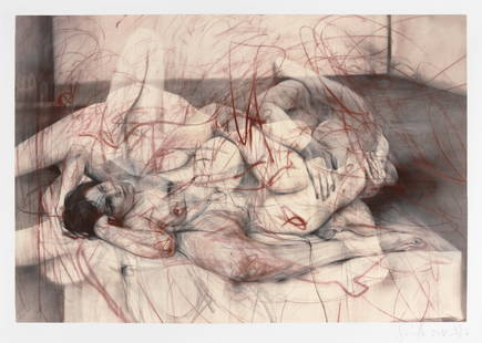 Jenny Saville (British, born 1970) One out of Two (Symposium) Digital print in colours, 2018, on...: Jenny Saville (British, born 1970)One out of Two (Symposium) Digital print in colours, 2018, on Somerset wove paper, signed, dated and numbered 45/100 (there were also 25 artist's proofs), published b