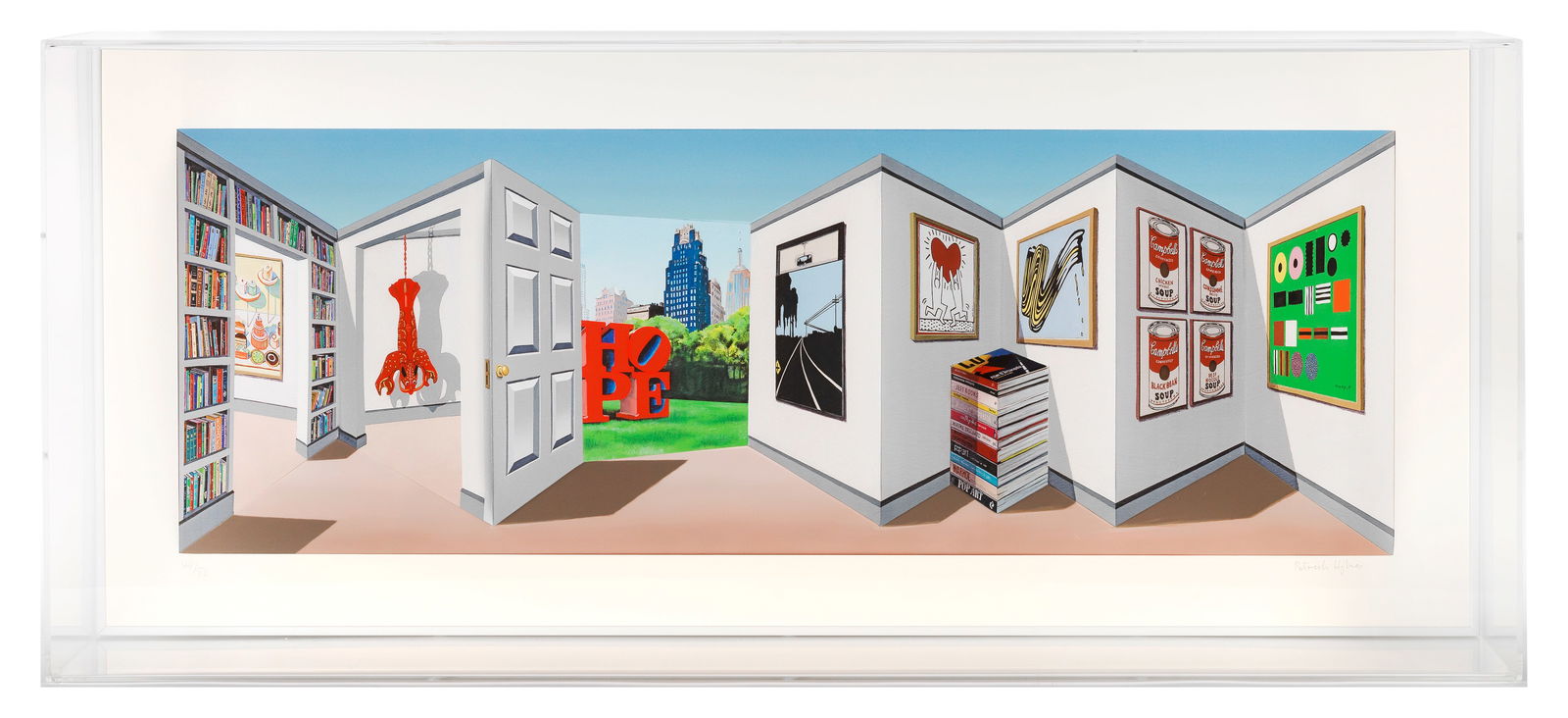 Patrick Hughes (British, born 1939) Popping Hand-painted 3D multiple with archival inkjet, 2017,...: Patrick Hughes (British, born 1939)Popping Hand-painted 3D multiple with archival inkjet, 2017, on wove paper, signed and numbered 40/50 (there were also ten artist's proofs), published by Flowers Gal