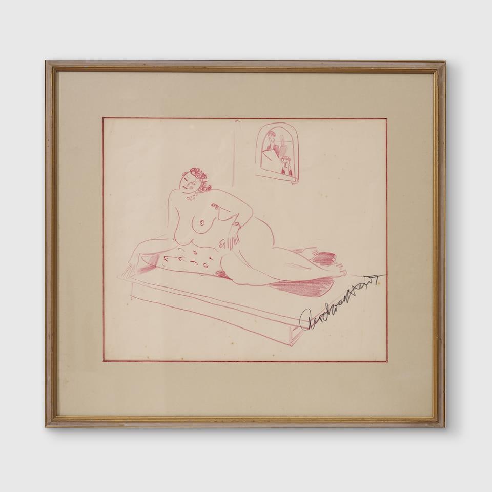 Michael Kmit (Russian/Australian, 1910-1981) Untitled (Odalisque): Michael Kmit (Russian/Australian, 1910-1981) Untitled (Odalisque) crayon on paper 37.0 x 43.0cm (14 9/16 x 16 15/16in). Footnotes: PROVENANCE The Fred and Elinor Wrobel Collection, Sydney For further