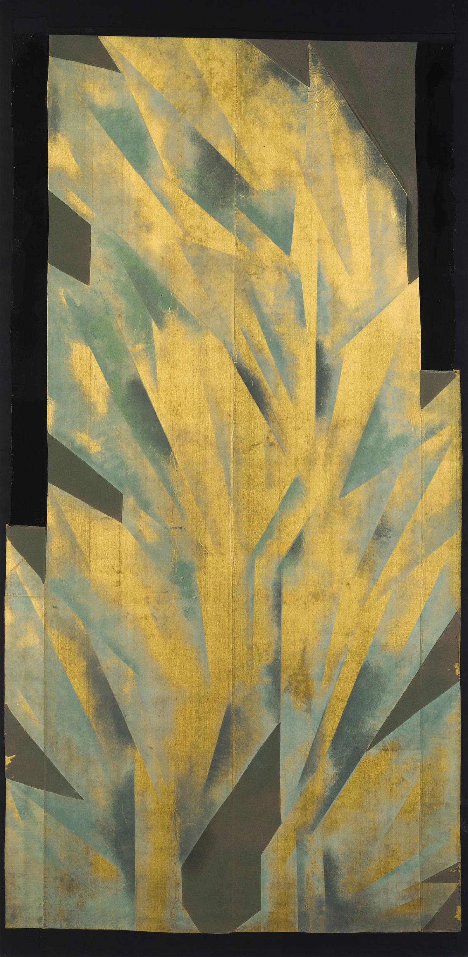 ANTO CARTE (1886-1954) Décor pour le Martyre de Saint Sébastien (Claude Debussy): ANTO CARTE (1886-1954) Décor pour le Martyre de Saint Sébastien (Claude Debussy) 1933 Tissu et tissu doré monté sur panneau de bois Ce décor a été utilisé de 19