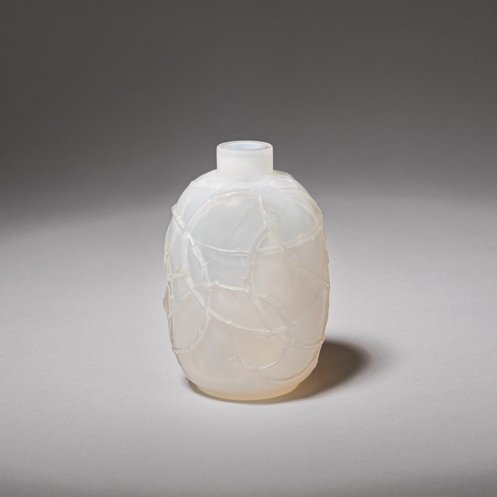 RENÉ LALIQUE (FRENCH, 1860-1945) 'Églantines' vase, designed 1921: RENÉ LALIQUE (FRENCH, 1860-1945)'Églantines' vase, designed 1921Opalescent glass.11.6 cm highAcid-stamped R.LALIQUE FRANCE.Footnotes:LiteratureFélix Marcilhac, René Lalique 1860-19