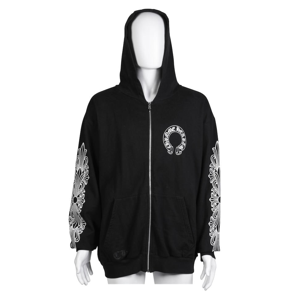 Chrome Hearts: a Men's Black Cotton Zipped Hoodie (1 of 2)