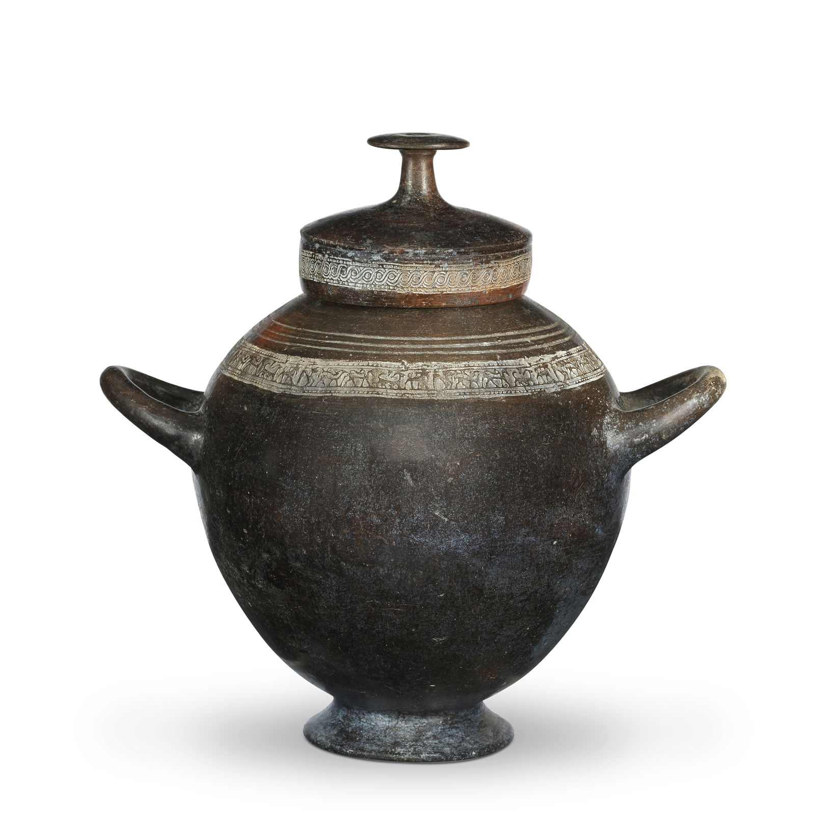 An Etruscan bucchero ware lidded stamnos (1 of 1)