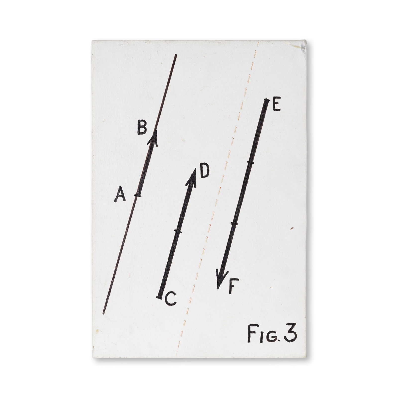 BERNAR VENET (N. 1941) Mathématique. Fig. 3 1966: BERNAR VENET (N. 1941) Mathématique. Fig. 3 1966 signé, titré et daté 1966 au revers huile sur toile sur panneau signed, titled and dated 1966 on the reverse oil on canvas