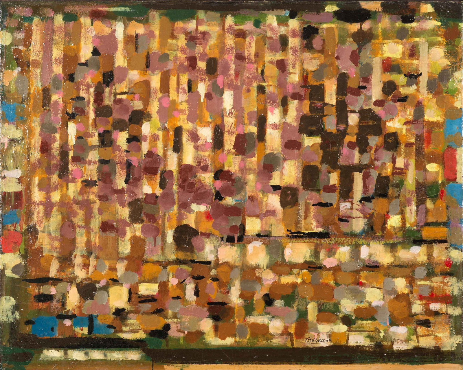 ROGER BISSIERE (1888-1964) Nocturne (Composition 365 ou Paysage Égyptien) 1957: ROGER BISSIERE (1888-1964) Nocturne (Composition 365 ou Paysage Égyptien) 1957 signé et daté 57 huile sur toile signed and dated 57 oil on canvas 74 x 92 cm.