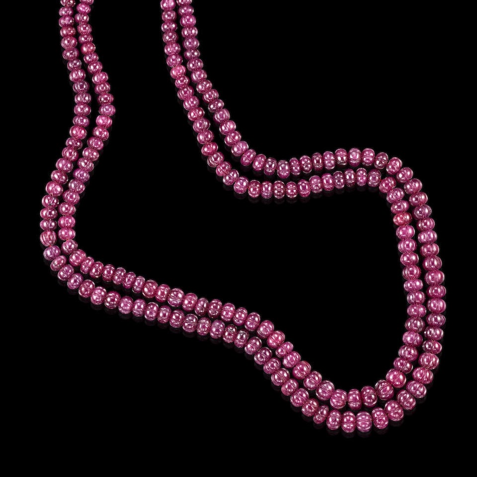 Two-strand Ruby Bead Necklace (1 of 1)