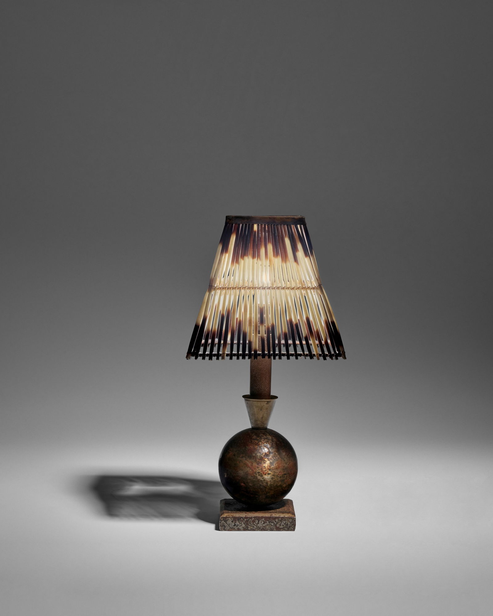 EDGAR BRANDT (1880-1960)  Table Lampcirca 1925wrought-iron, stamped 'E.BRANDT'height 14 1/2in (3... (1 of 4)