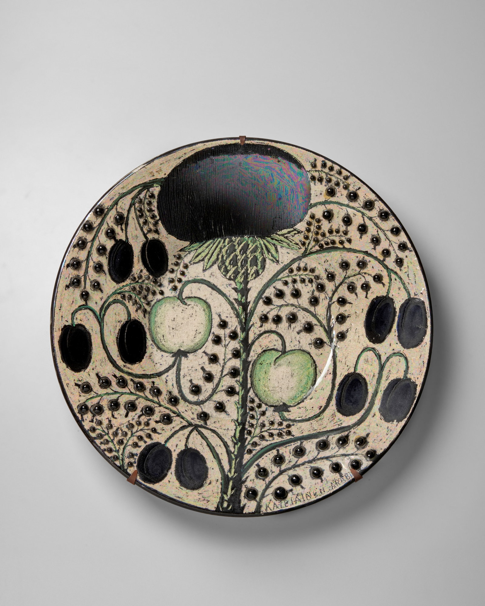 BIRGER KAIPIAINEN (1915-1988) Large Wall Chargercirca 1960for Arabia, painted in lustre glaze wi... (1 of 7)