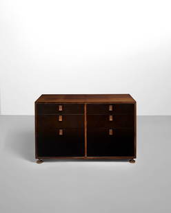 JULES WABBES (1919-1974) Cabinetcirca 1957for Le Mobilier Universel, wenge wood, lacquered wood,...: JULES WABBES (1919-1974)Cabinetcirca 1957for Le Mobilier Universel, wenge wood, lacquered wood, bronzeheight 25in (63cm); width 41in (104cm); depth 21in (53cm)Footnotes:ProvenanceErik Mullendorff,