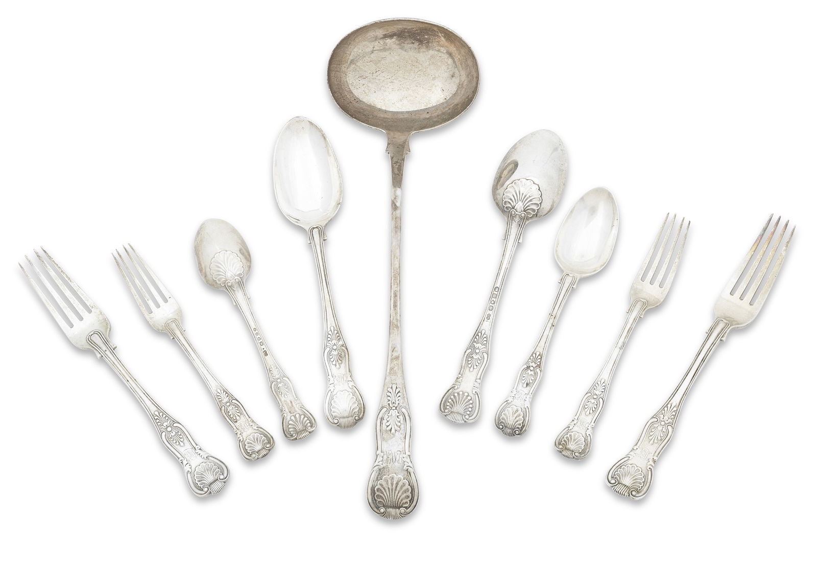 A Part Canteen of King's Pattern Flatware for Twelve Place Settings Mainly by George Adams, vari... (1 of 1)