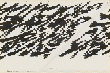 CHRISTIAN DOTREMONT (1922-1979) Laponie, septième ciel, septième terre: CHRISTIAN DOTREMONT (1922-1979) Laponie, septième ciel, septième terre 1965 Signé en bas à gauche Titré en bas à droite Encre de Chine sur papier Links onderaan getekend