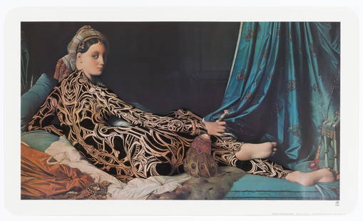 JEAN-LUC MOERMAN (born 1967) Projet tatouage (Odalisque): JEAN-LUC MOERMAN (born 1967) Projet tatouage (Odalisque) 2006 Monogrammé et daté en bas à droite Encre sur papier imprimé Rechtsonder gemonogrammeerd en gedateerd Inkt op bedrukt p