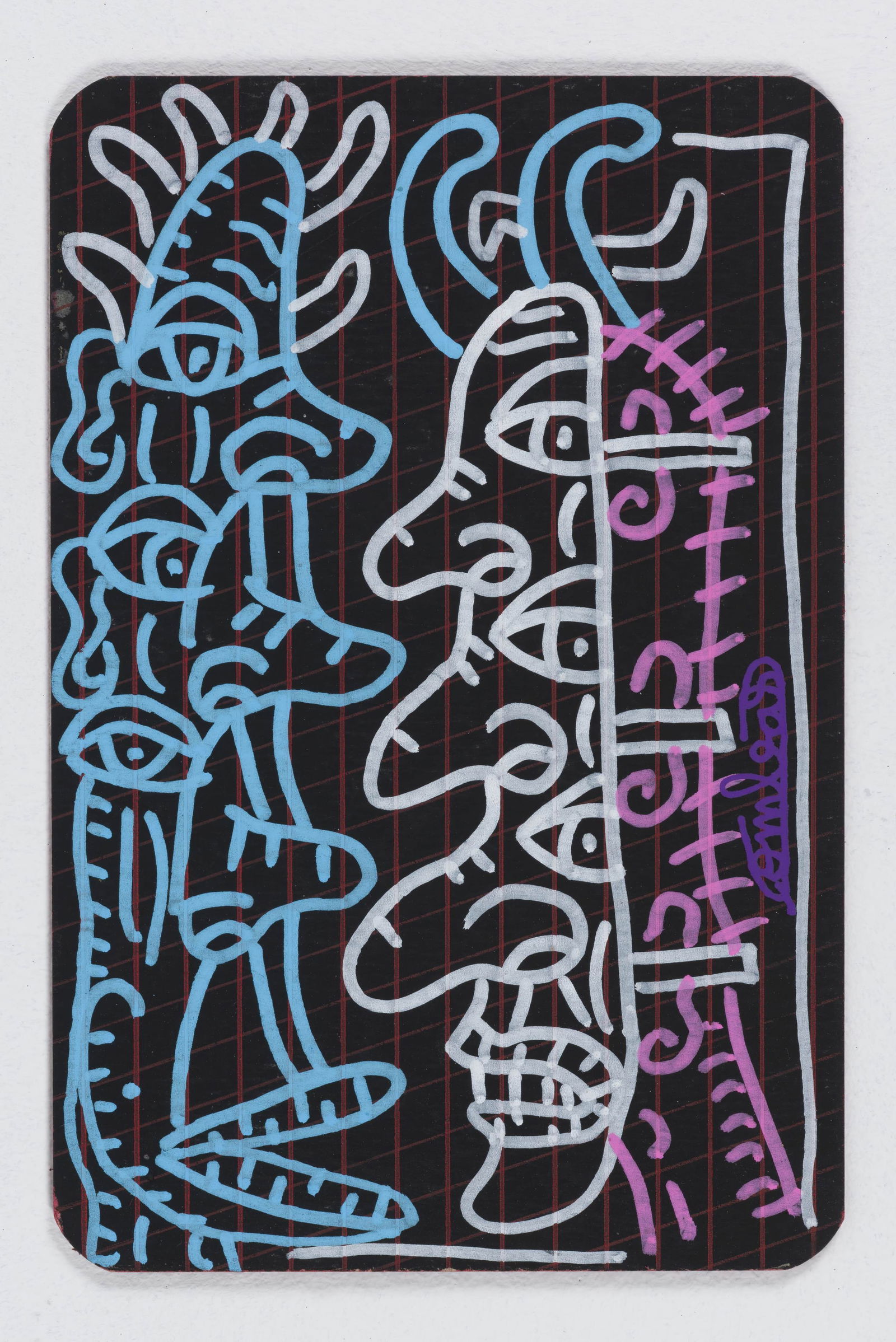 ROBERT COMBAS (born 1957) Visages: ROBERT COMBAS (born 1957) Visages Signé à droite sur le côté Acrylique sur carton Getekend rechts op de zijkant Acrylverf op karton Signed on the right on the side Acrylic on c