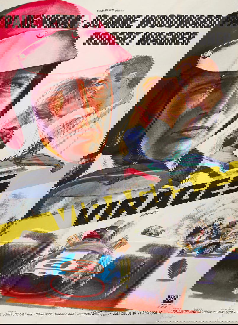 A 'WINNING' FILM POSTER AFTER ALEXIS OUSSENKO (1922-2019): A 'WINNING' FILM POSTER AFTER ALEXIS OUSSENKO (1922-2019) the film 'Virages' by Universal Pictures, directed in 1969 by James Goldstone with Paul Newman, Joanne Woodward and Robert Wagner). Printed wi