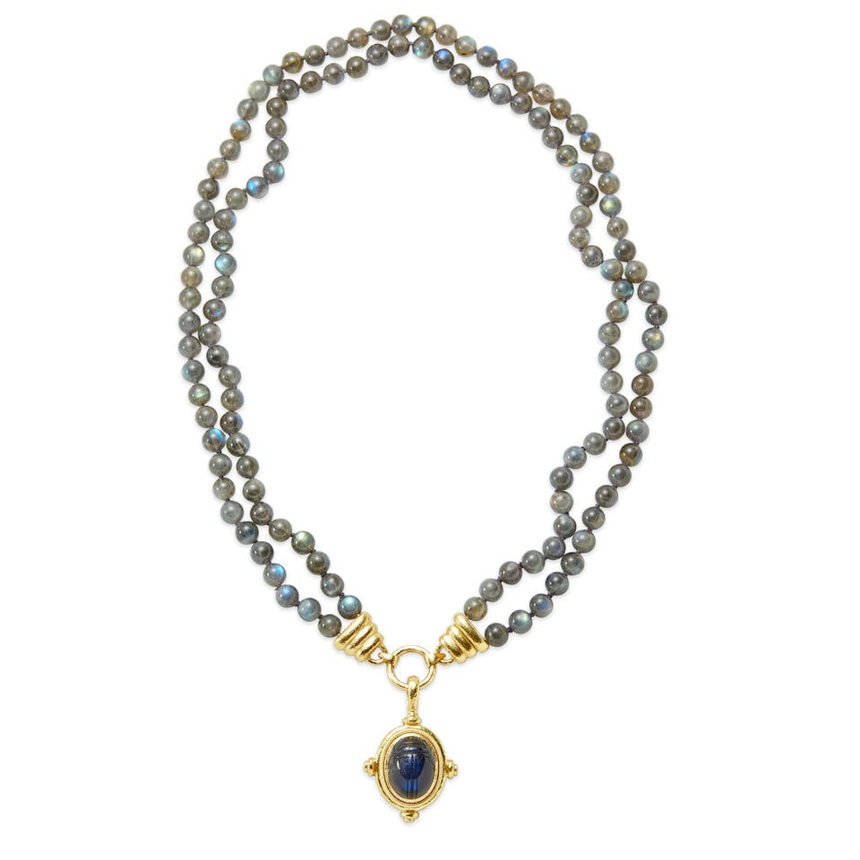 ELIZABETH LOCKE: A 19KT GOLD AND LABRADORITE NECKLACE (1 of 3)