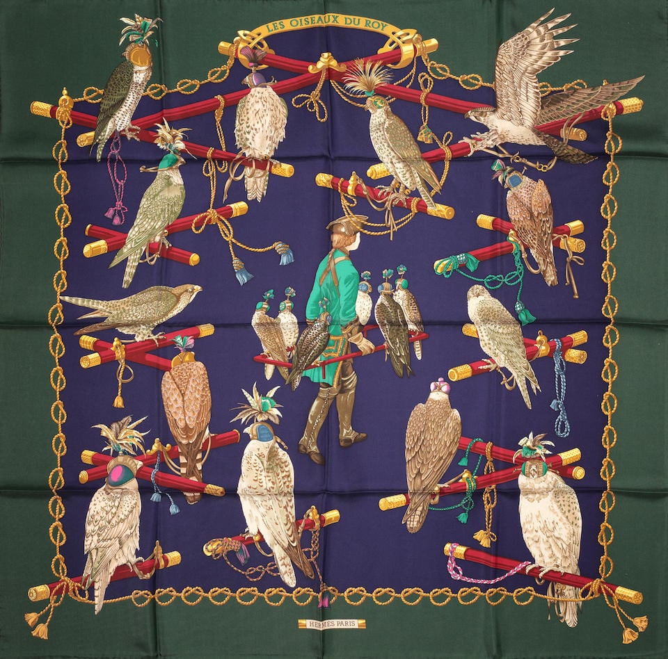 HERMES Paris, édité en 1994. Carré 'Les Oiseaux du Roy'. Dessinateur: Caty Latham. (1 of 1)