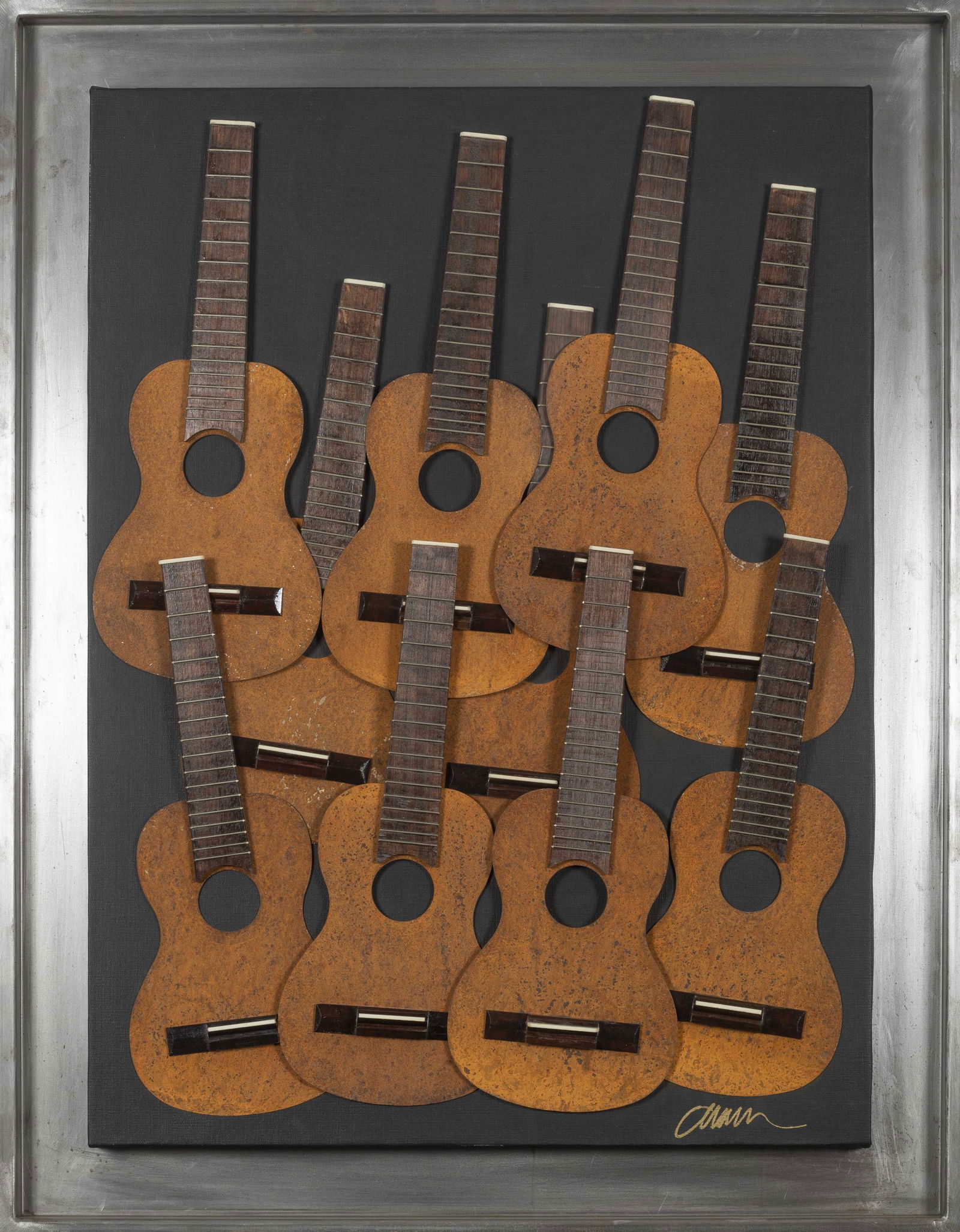 FERNANDEZ ARMAN (1928-2005) Cavaquinho,2003 Sculpture-volume. Accumulation (métal, bois) c...: FERNANDEZ ARMAN (1928-2005) Cavaquinho,2003 Sculpture-volume. Accumulation (métal, bois) collée sur toile maroufflée sur panneau. Signée. Edition de 99 exemplaires Sculptuur-volume