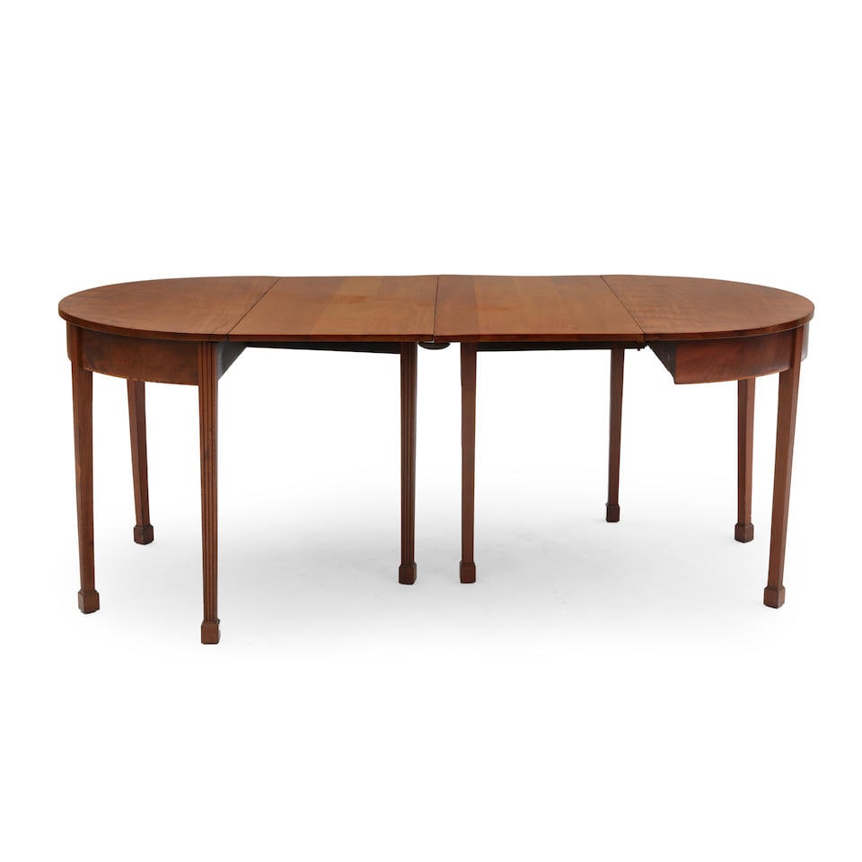 FEDERAL MAHOGANY CARVED AND INLAID TWO-PART DINING TABLE (1 of 1)