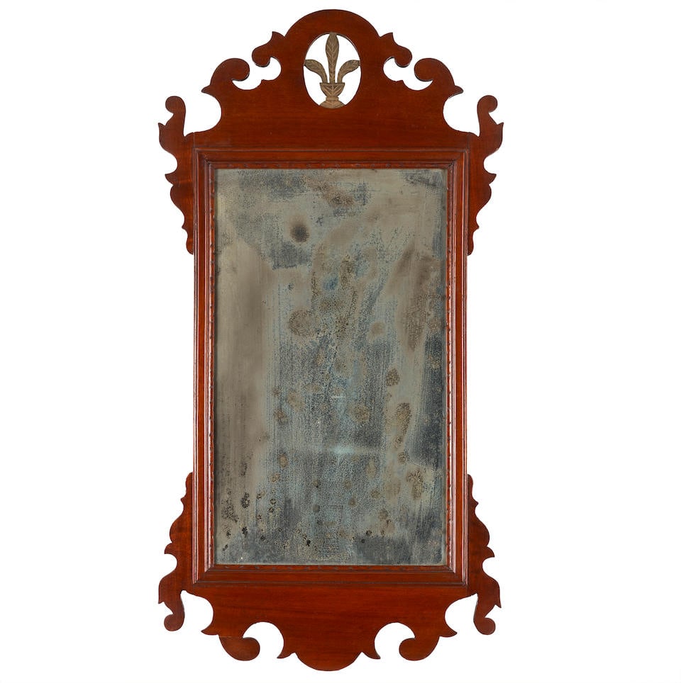 Chippendale-style Mahogany Scroll Mirror (1 of 1)