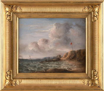 Thomas Shotter Boys (British, 1803-1874) Seascape framed 37 x 42.25 x 6.2 cm. (14 3/5 x 16 3/5 x...: Thomas Shotter Boys (British, 1803-1874) Seascape unsigned oil on canvas 23.13  x 28.5 cm (9 1/8  x 11 1/4 in). framed 37 x 42.25 x 6.2 cm. (14 3/5 x 16 3/5 x 2 4/9 in.) For further information on thi