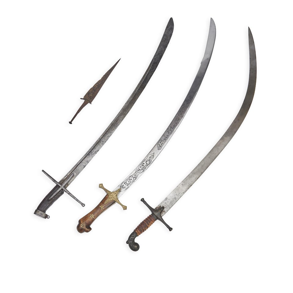 Three Ottoman Malemuke-type Swords and a Relic Dagger, (1 of 1)