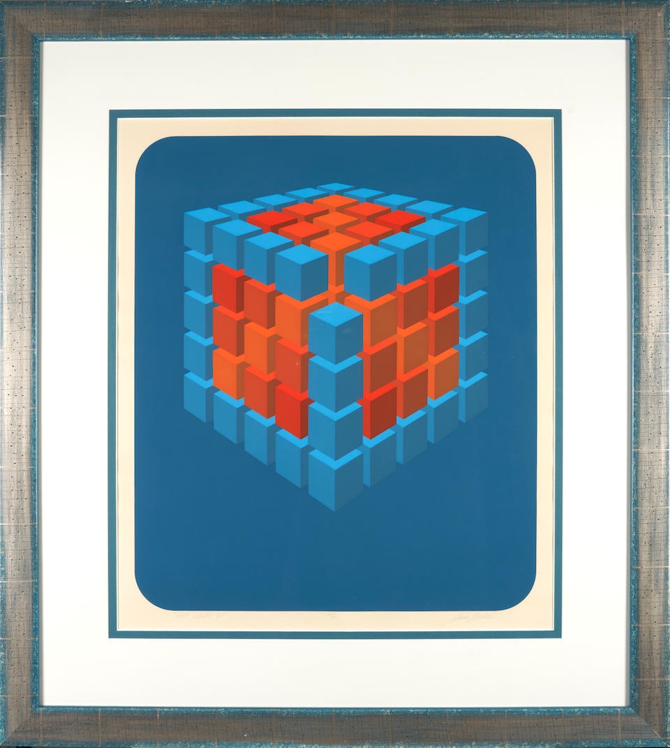 Marko Spalatin (American, born 1945); Four Color Screenprints;: Marko Spalatin (American, born 1945) Four Color Screenprints, Including: Cube Cluster III, 1971, color screenprint on paper; titled, numbered, and signed '...57/60...Marko Spalatin' in pencil along th