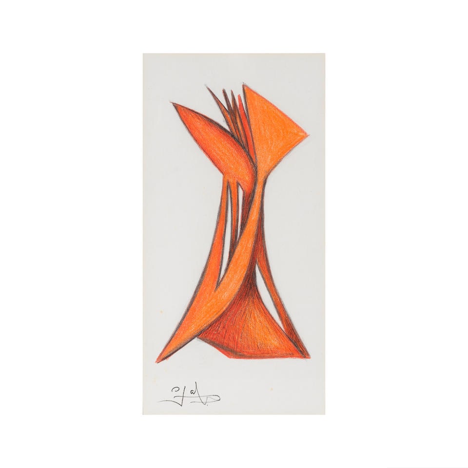 PABLO ATCHUGARRY (N. 1954) Sans titre (deux œuvres) circa 1990: PABLO ATCHUGARRY (N. 1954) Sans titre (deux œuvres) circa 1990 (I) signé pastel et crayon sur papier signed pastel and pencil on paper 25 x 12.6 cm. 9 13/16 x 4 15/16 in. (II) signé et