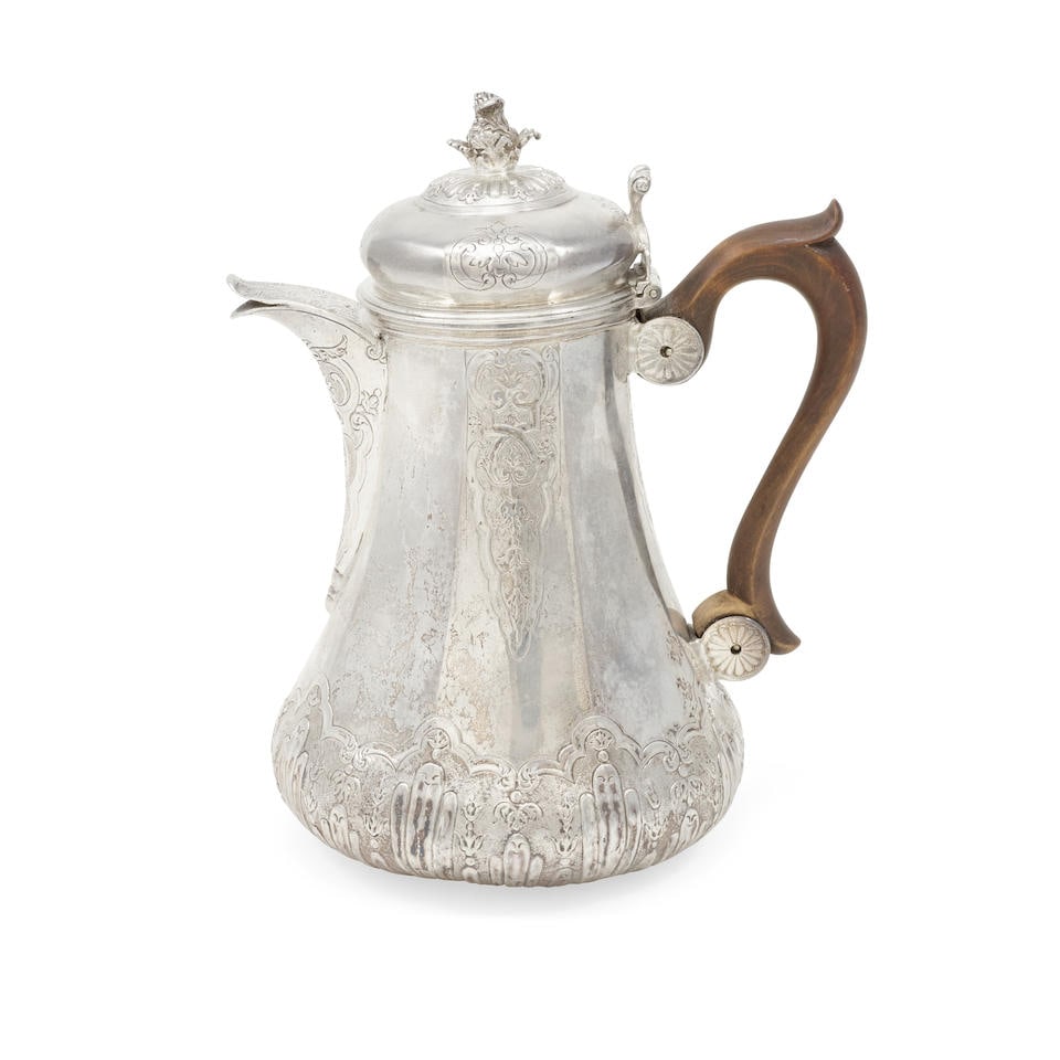 A FRENCH SILVER COFFEE POT Strasbourg, 1783/4 (1 of 2)