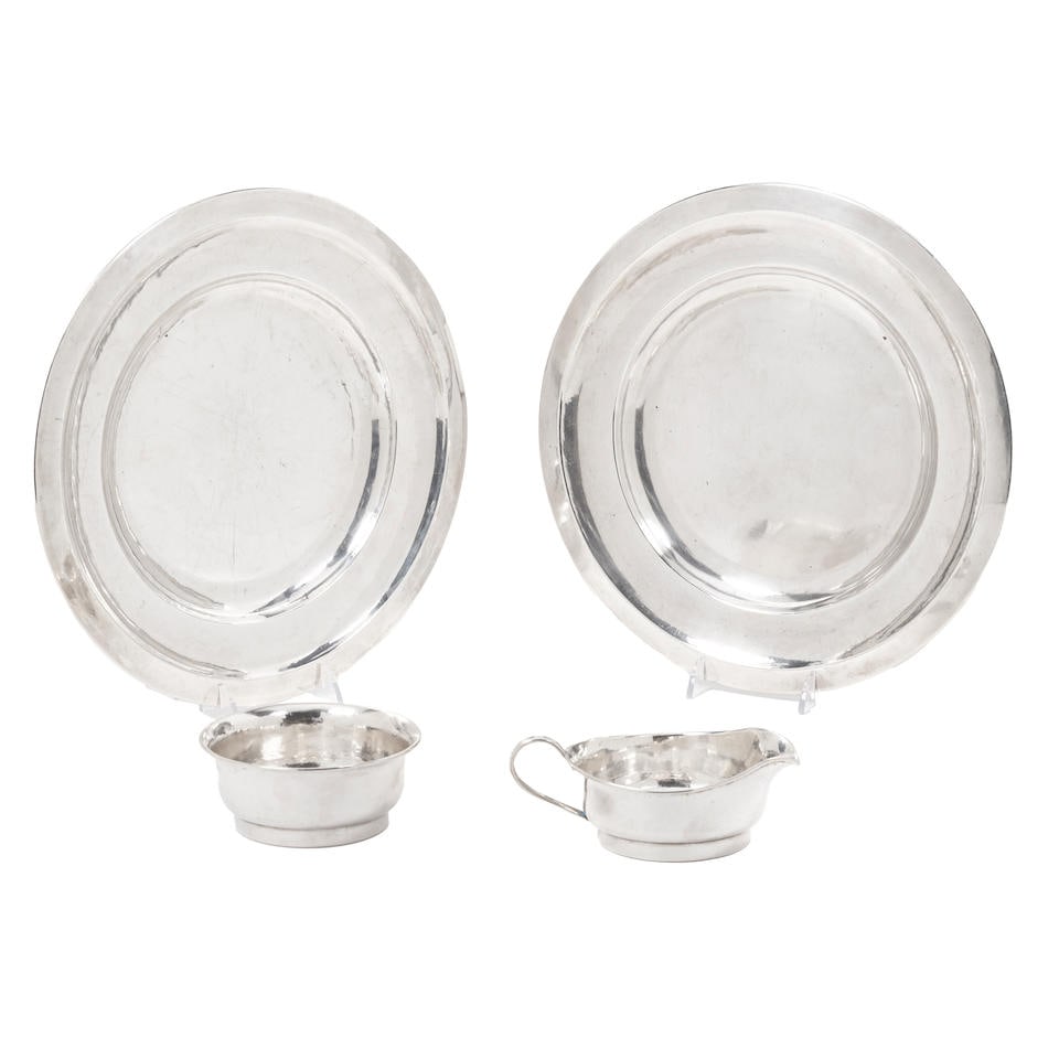 FOUR GERMAN SILVER HOLLOWARE ARTICLES by Emmy Roth, circa 1930 (1 of 1)