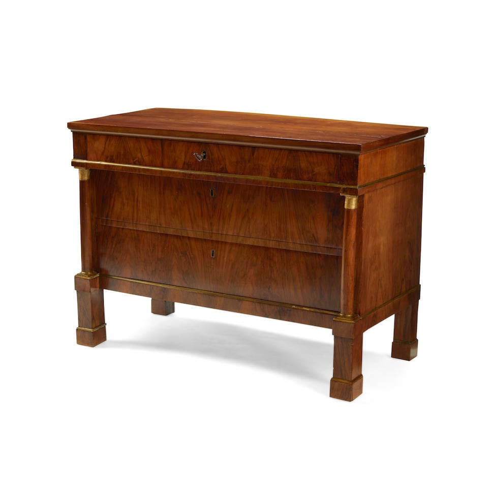 A LOUIS PHILIPPE STYLE BRASS MOUNTED MAHOGANY COMMODE (1 of 4)