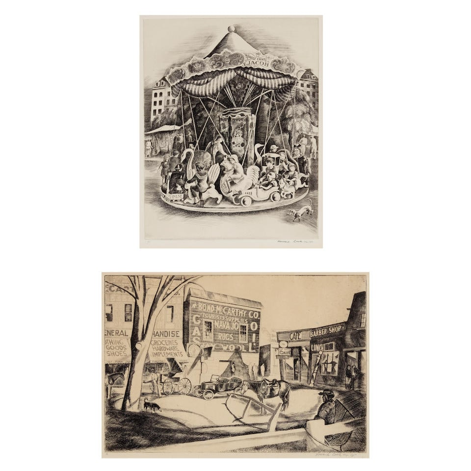 Howard Norton Cook (1901-1980); Taos Plaza; Merry Go Round; (2) (1 of 3)