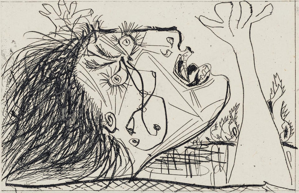 Pablo Picasso (1881-1973); One cut plate, from Sueño y mentira de Franco; (1 of 1)