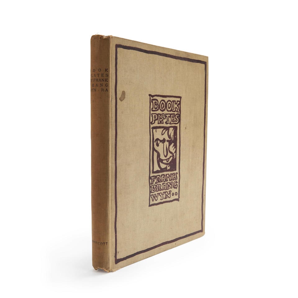 BRANGWYN, FRANK. Bookplates by Frank Brangwyn, R.A. Philadelphia: J.B. Lippincott Company; Londo...: BRANGWYN, FRANK. Bookplates by Frank Brangwyn, R.A. Philadelphia: J.B. Lippincott Company; London: The Morland Press Limited, [n.d.]. Large 8vo, publisher's tan cloth with illustration, title, and aut