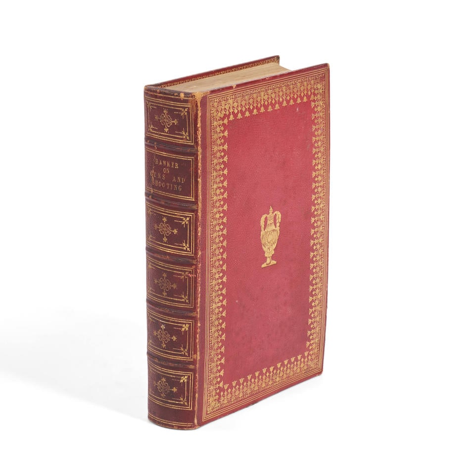 HAWKER, PETER. 1786-1853. Instructions to Young Sportsmen in all that relates to Guns and Shooti...: HAWKER, PETER. 1786-1853. Instructions to Young Sportsmen in all that relates to Guns and Shooting. London: Longman, Brown, Green, and Longmans, 1844. Ninth edition, 8vo, full red morocco elaborately 
