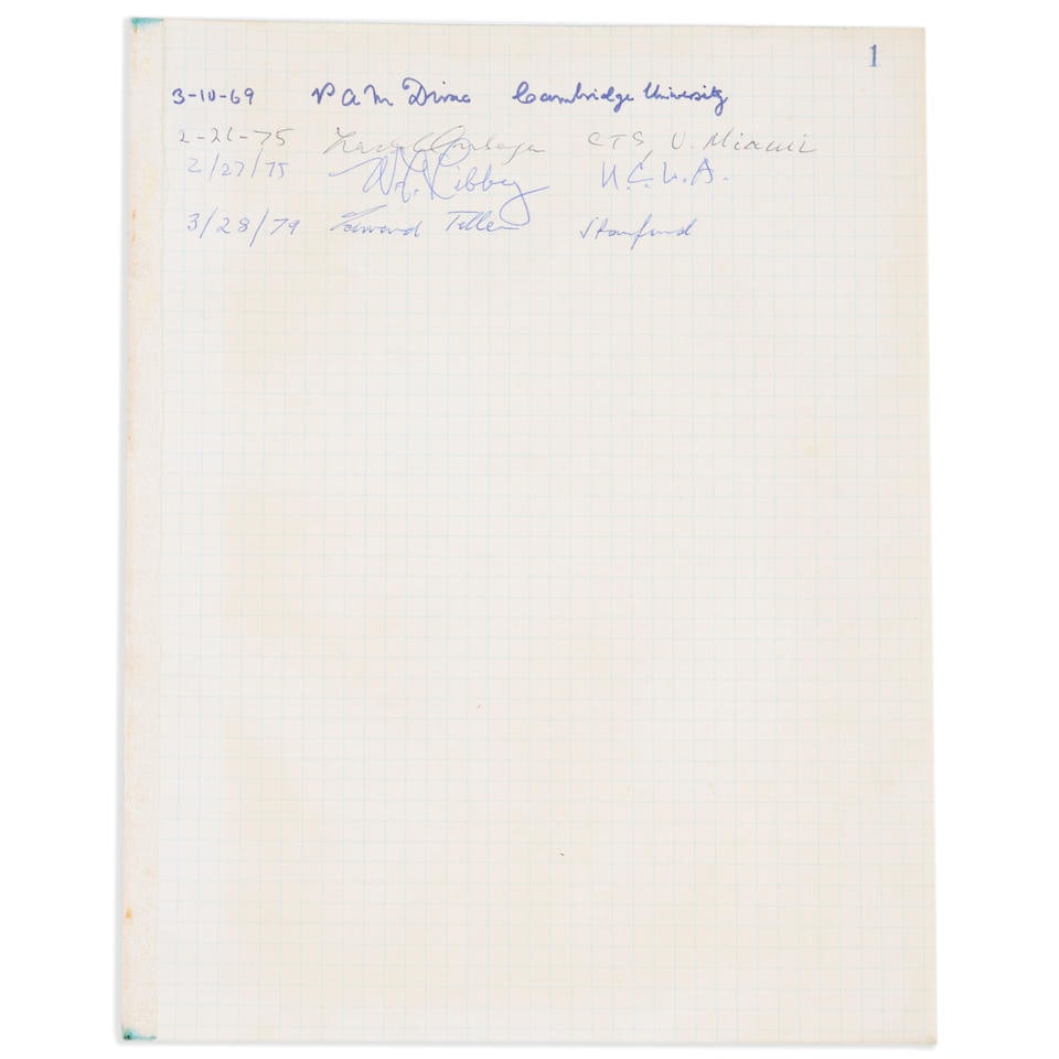 NOBEL LAUREATES. Signatures of four scientists. (1 of 1)